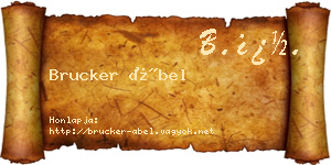 Brucker Ábel névjegykártya