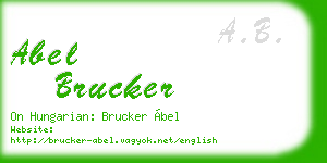 abel brucker business card